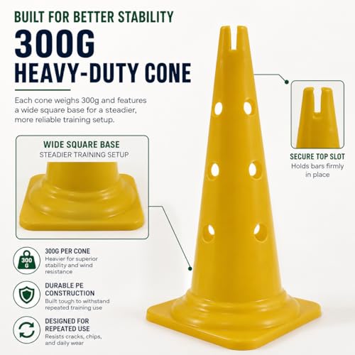 Dog Agility Equipment, 20-Inch Hurdle Set, 10.6 oz Weighted Cones - size: 20-Inch-Yellow