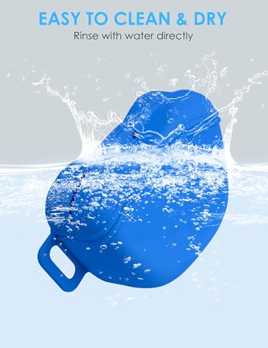 heouvo 1.67 Cup Dog Treat Pouch with Training Clicker (Blue) - color: Blue