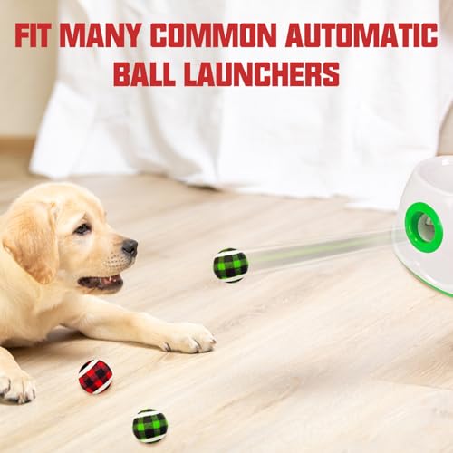 X-Small Dog Tennis Balls Dog Toys Ball 1.5" Pack of 12, Fit Ball Launchers,Dog Toys - color: Red&Green Plaid tennis balls