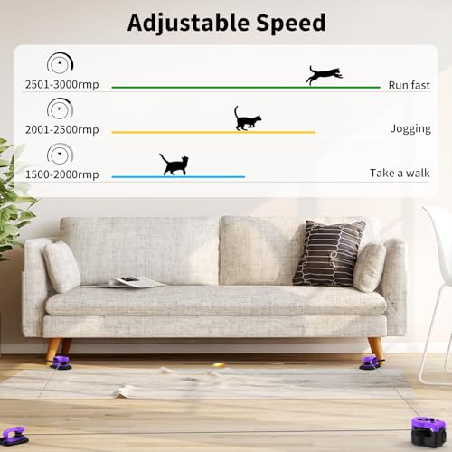 AsFrost Interactive Cat Toy for Indoor Cats Chase/Run/Hunt/Exercise-Purple - color: Elegant Purple
