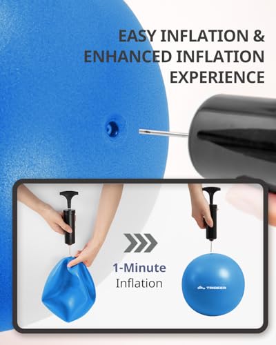 Trideer 7-8 Inch Pilates Ball with Pump, Small Exercise Ball, Core & Rehab - color: Blue