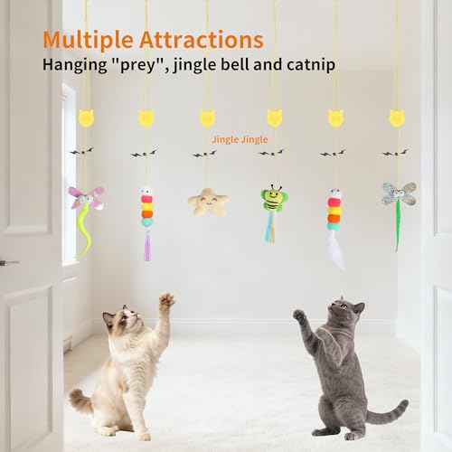 8 Pcs Hanging Cat Teaser Toys