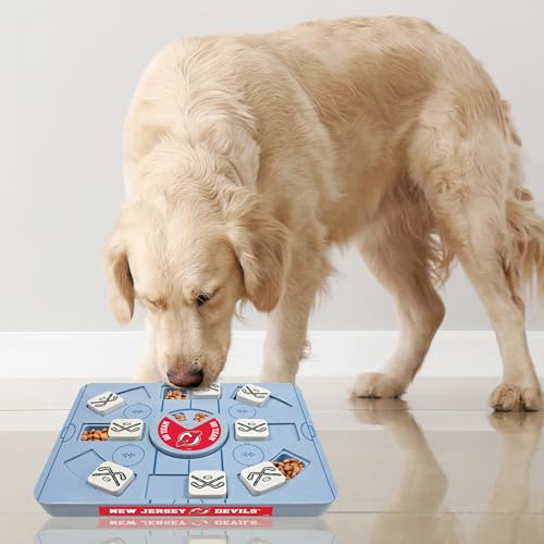 Pets First NHL NEW Jersey Devils Large Puzzle Toy, New Size, Interactive Dog Treat & Slow Feeding Toy - color: NEW JERSEY DEVILS