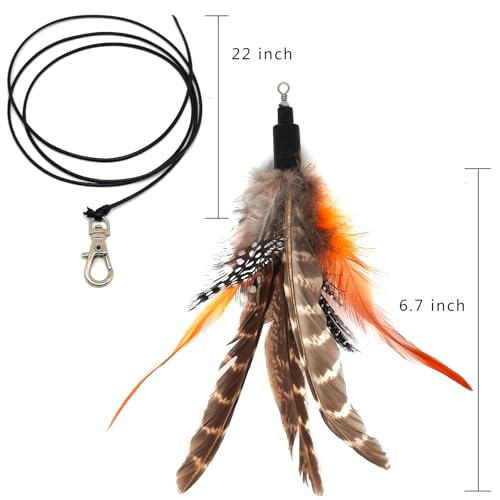 miwoowim 7PCS Cat Wand Refills, 6 Natural Feathers & Replacement String - color: 6 Feather Refills
