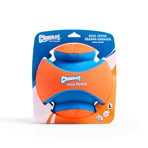 Chuckit! Kick Fetch Ball Dog Toy - Floats in Water - Perfect for Interactive Play - Made with Durable Rubber and Foam - for Large Dogs - Size Large - 8-inch Diameter - 1 Count (Pack of 4) - size: Large (Pack of 4), style: Classic