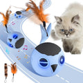 Cat Toys Ball, Smart Motion Sensor Moving Ball with 4 Sounds& 3 Speed Modes - color: Sky- Blue