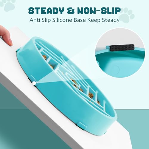 WHIPPY Slow Feeder Dog Bowl, Puzzle Maze Design to Slow Down Eating, 3-Cup Capacity, Anti-Gulping Food Bowl for Medium & Large Dogs,Sky Blue - color: sky blue