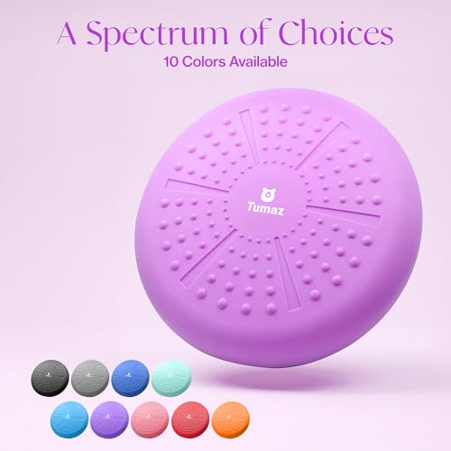Tumaz Wobble Cushion Wiggle Seat Core Balance Disc with Pump - color: 09. Light Purple