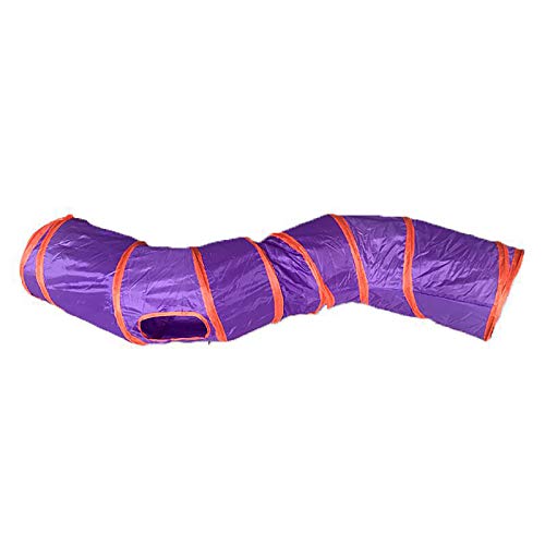 iCAGY Cat Tunnel Toys for Indoor Cats Kittens Rabbits, Pet Toy Play Tunnels - color: Purple