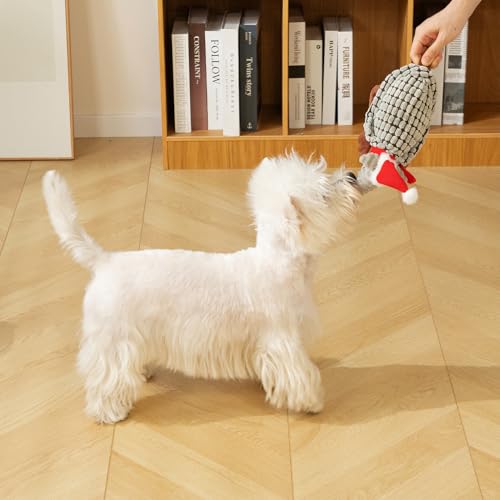 Hollypet Armadillo Squeaky Puppy Dog Toys for Small Medium Dogs, Christmas - color: Christmas Gray, size: 8 IN