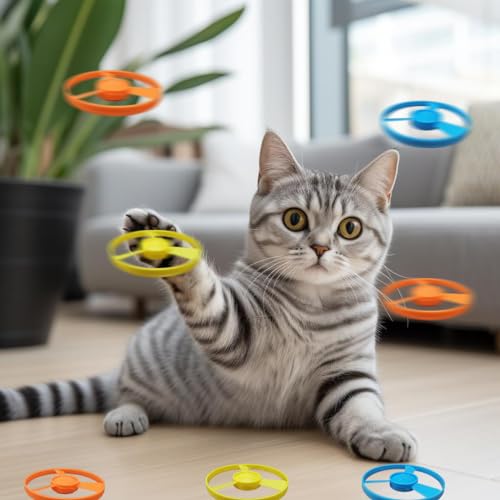 Cat Fetch Toy, Interactive Flying Cat Toy with 48 Propellers, Toys for Training Hunting Chasing(only Flying Propellers) - color: only 48 Propellers