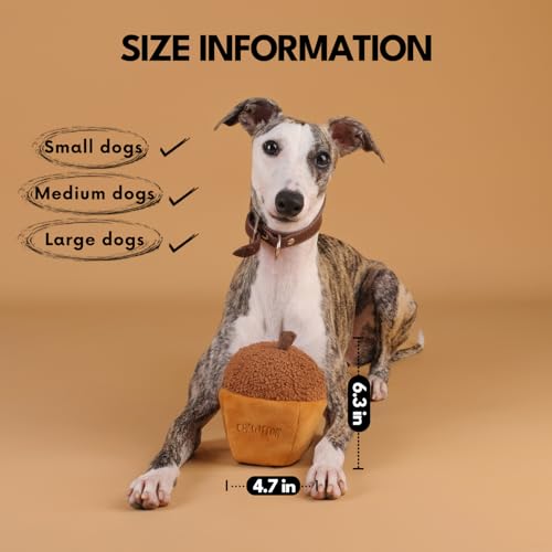 CHEWFFON Interactive Dog Toy, Enrichment Crinkle Treat Puzzle Toys - style: Acorn