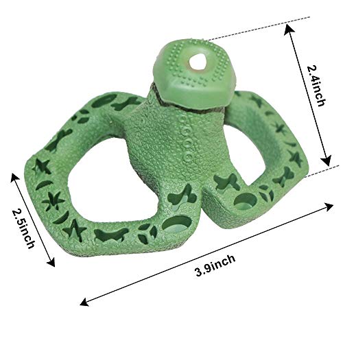 M.C.works Puppy Chew Toys Teething Pacifier, Small Dog Teething Rings Toys for Puppies Within 2 Month, Treat Dispensing Toy Soft Rubber, Pack of 2
