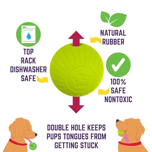 Chew King by Mammoth Supreme Rubber Dog Fetch Balls (8-Pack), Durable 2.5” Natural Rubber Balls with Safety Air Vent, High Bounce Fetch Toys for Aggressive Chewers, Launcher Compatible - Yellow - color: E) 8-Pack 2.5" Balls (Yellow)