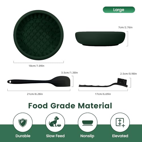 SmartTail Dog Slow Feeder Bowl,Dog Freezer Bowl for Anxiety Relief,BPA-Free - color: green, size: L