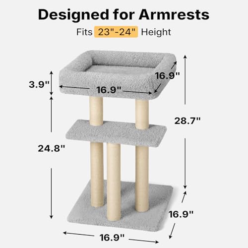 Veehoo Cat Perch with Cat Scratching Post, Couch Corner Protector for Cats