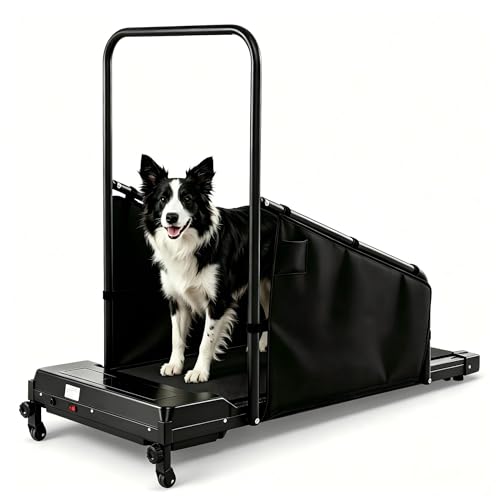 GYMAX Dog Treadmills for Small/Medium Dogs - Pet Runner with Remote, Display Monitor, Adjustable Incline, Shock-Absorbing Belt & Wheels, 3 in 1 Dog Running Machine Walking Pad for Indoor Exercise