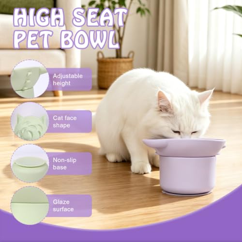 2 Pack Silicone Cat Slow Feeder,Tilted Design with Non Slip Base