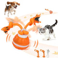 Interactive Dog Toy, Automatic Rolling Ball with Bird Sound, 3 Mode Pet Toy - color: P06-1 Orange