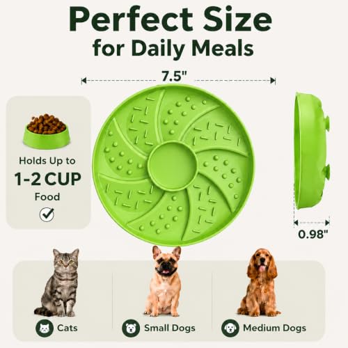 Slow Feeder Dog Bowl Silicone Suction Cup Anti Spill Dogs Cats - color: light green
