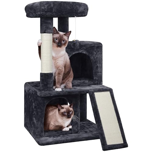 Yaheetech 36in Cat Tree Tower with Large Perch for Senior Kittens - color: Graphite Gray, size: 36in