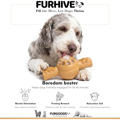 FURHIVE Frozen Dog Treat Toy for Aggressive Chewers, Nylon Chew with Tray - color: Furhive