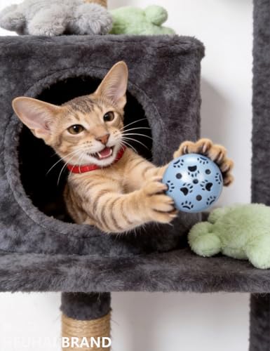 10-Pack Colorful Bell Cat Balls, Non-Toxic Lightweight Toys for All Cats - size: 1.5'' - 2.2'', 10-Pack