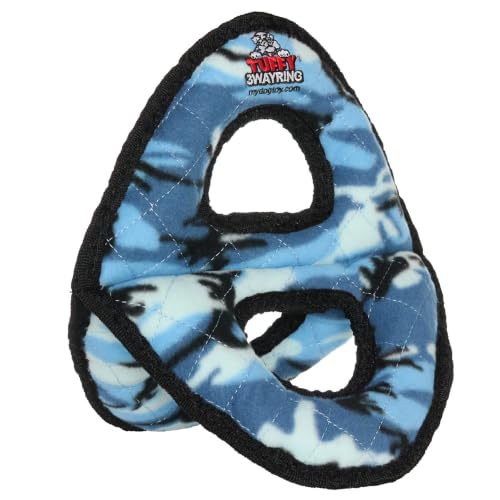 TUFFY® 2 Pack Ultimate 3Way Ring Ultra Durable Plush Dog Toys - color: 2PK Blue Camo 3Way Ring