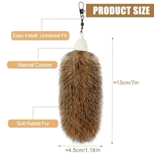 3 Pack Natural Rabbit Fur Cat Toy Refills, Handmade Interactive Cat Wand Attachments Cat Teaser Wand Replacement Head for Indoor Cats and Kittens - color: Style 10