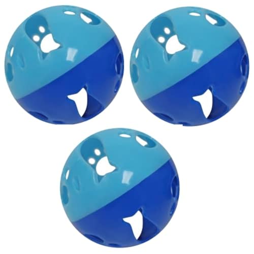 Large Cat Ball Toy with Bell – Blue (3 Pack) - color: Blue - 3 Pack