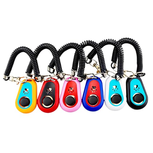 Ruconla Pet Training Clicker with 6 Pack for Dogs/Cats/Horses/Birds or Other Animals - Clickers with Strap for Training