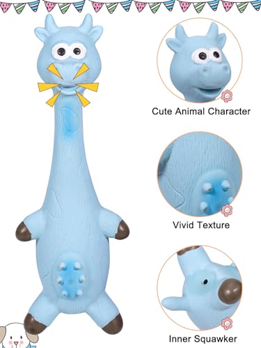 SCHITEC Squeaky Dog Toys, [2 Pack] Squawking Latex Toy with Interactive Squeaker, Squeak Rubber Duck Chicken for Medium Small Dogs - style: Chick & Fox