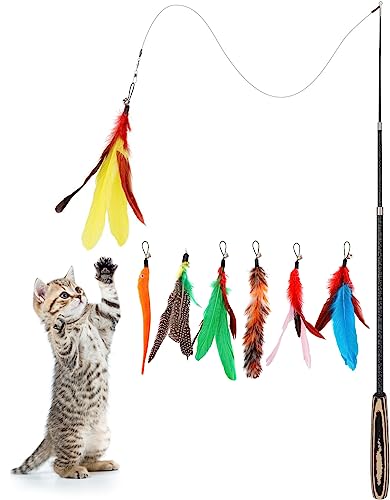 Pawaboo Interactive Cat Toys for Indoor Cats, Cat Wand Toys - color: Colorful