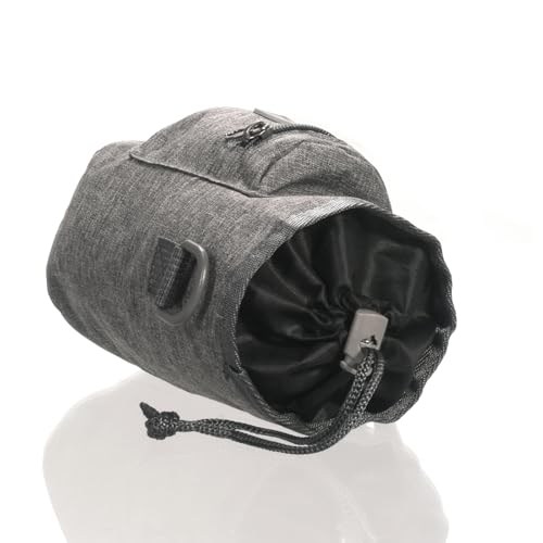 Dog Treat Pouch with Drawstring, Treat Pouches for Pet Training, Dog Training Treat Pouch Built-in Poop Bag Dispenser, Pet Training Walking and Rewarding Holder (Gray) - color: Gray