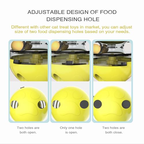 Interactive Cat Toy for Indoor Cats Wobble Treat Dispenser Ball(Yellow) - color: Yellow