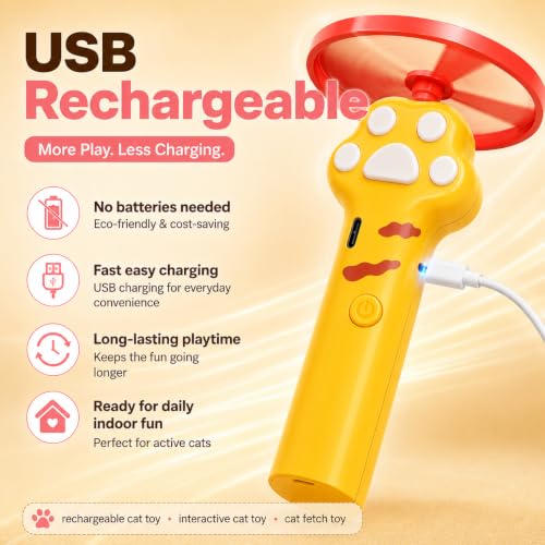 Cat Toy Launcher for Kitten Toys, Cat Toys Interactive, Automatic Cat Toy - color: brown