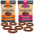 No Rawhide Puppy Teething Rings – Highly Digestible Rawhide Alternative Chews (8 Rings, Pumpkin & Sweet Potato) - size: 4 Count (Pack of 2)