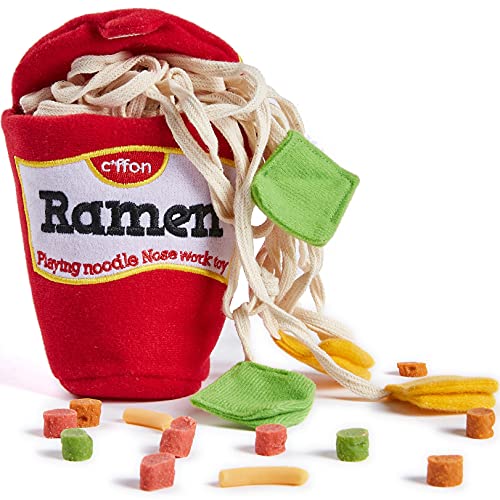 CHEWFFON Dog Puzzle Toy, Interactive Treat Hiding Enrichment Crinkle Toy - style: Ramen Cup