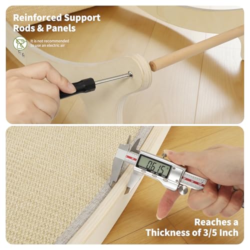 HOTEAGLE Cat Hammock Bed for Indoor Cats, Upgraded Thicken Support Rods - size: Extra Large
