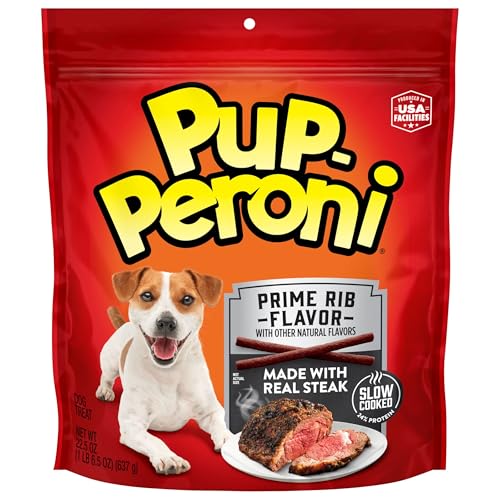 Pup-Peroni Prime Rib Flavor Dog Treats, Bag 1.41 Pound (Pack of 4) - size: 1.41 Pound (Pack of 4)