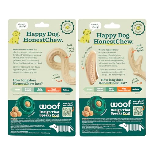 WOOF HonestChew Duo Dog Chew Toy Set for Dogs Under 25 lbs - color: Duo Pack, size: Small