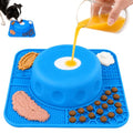 2-in-1 Slow Feeder Dog Bowl, Rolling Ball & Lick Mat, Large Blue