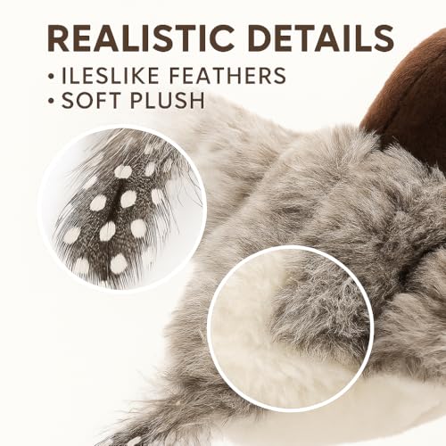 Flying Bird Cat Toy (Not a Flying Toy) – Flappy Bird Cat Toy with Flapping Wings & Chirping Sound, USB Rechargeable Motion-Activated Toy for Indoor Cats - color: Brown & White Bird