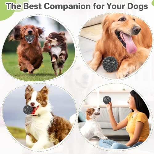 DISSKNIC Indestructible Squeaky Dog Balls Puppy Toys, Interactive Dog Toys for Small Dogs, Puppy Chew Toys for Teething and Relax, Dogs Chew Toy Balls Small Toys for Small Breed - color: Black, size: Small