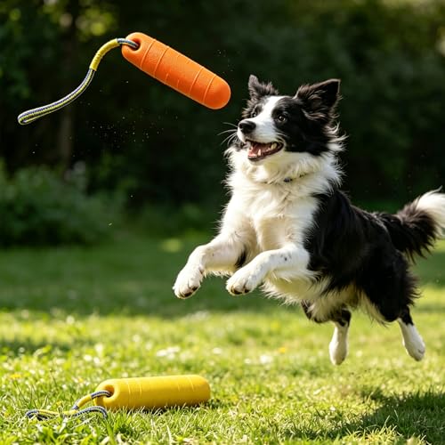 PUPTECK Interactive Dog Pool Toys Water Floating Toys Fetch Training Bumpers 4 Pack, Orange & Yellow - color: 4 Pack (Orange & Yellow)