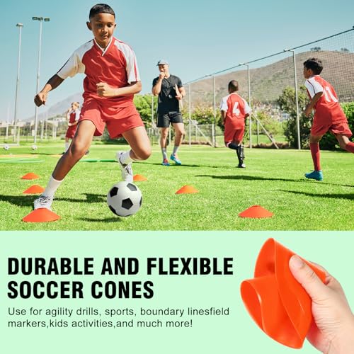 SMTPDT Agility Hurdles Training Equipment - 5 Speed Hurdles and 10 Soccer Cones with Carrying Bag for Soccer, Football, and Track Drills, Ideal for Athletes Speed and Agility Training