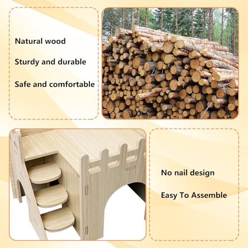 BNOSDM Wooden Hamster Houses and Hideouts with Slide Ramp Climbing Stairs - color: Style A