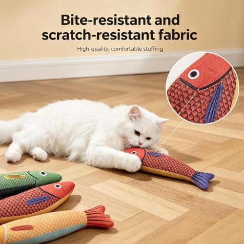 Autumn Knife Fish Cat Toy, 4 Pack Catnip Toys