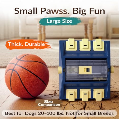 KADTC 2-Level Dog Puzzle Toy Rotating Treat Dispenser for Small/Medium Dogs - color: Blue, size: Large
