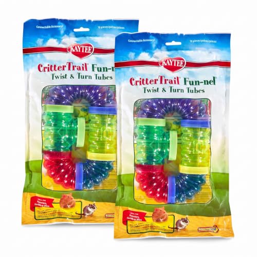 Kaytee CritterTrail Fun-nel Twist & Turn Small Animal Habitat Tubes (Pack of 2) - size: Twist-& Turn Tubes Kit (Pack of 2)